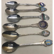 Six Souvenir Tea Spoons 1940's