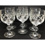 Six Crystal Wine Glasses