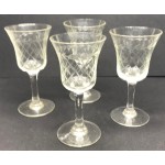 Four Delicate Crystal Wine Glasses